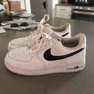 Nike Air Force with black swoosh